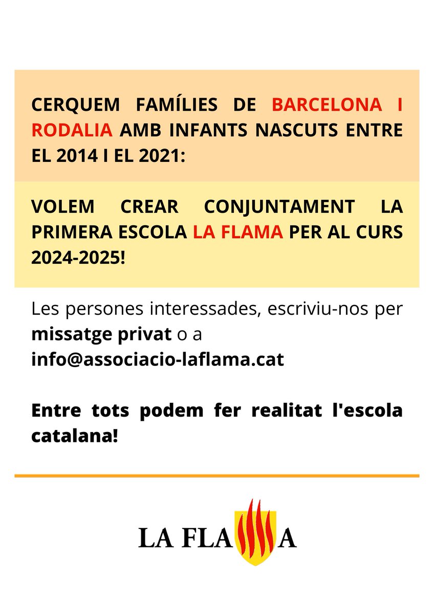 LaFlamaEscola's tweet photo. Feu RT per a ajudar-nos a impulsar l'escola catalana! https://t.co/GvpLmD30S1