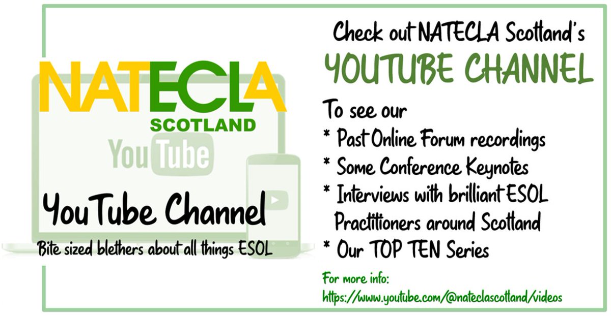 nateclascotland's tweet photo. Have you looked at our YouTube Channel lately?
https://t.co/QrBhipB5hk
#esol #lovesol #YouTube #cpd https://t.co/KvxKFXrmtp