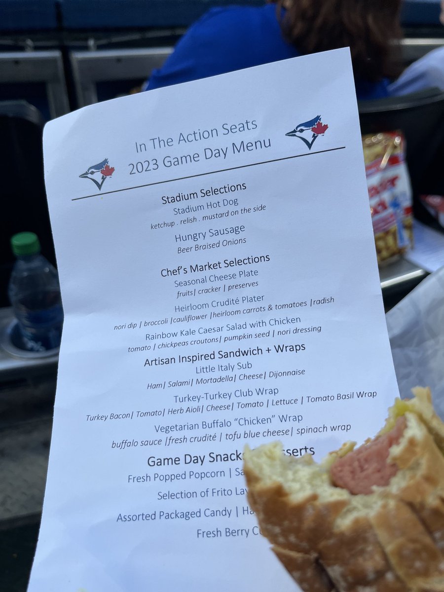 patterballs's tweet photo. Thanks to my buddy ⁦@davehemstad⁩ for incredible tickets to Jays game last night to start my birthday weekend off right. And to ⁦@BlueJays⁩ for winning. You should probably have Dave and I in those seats every game now. #Happybirthdaytome #behindhomeplate #weatealot https://t.co/DMvjHHgtIH