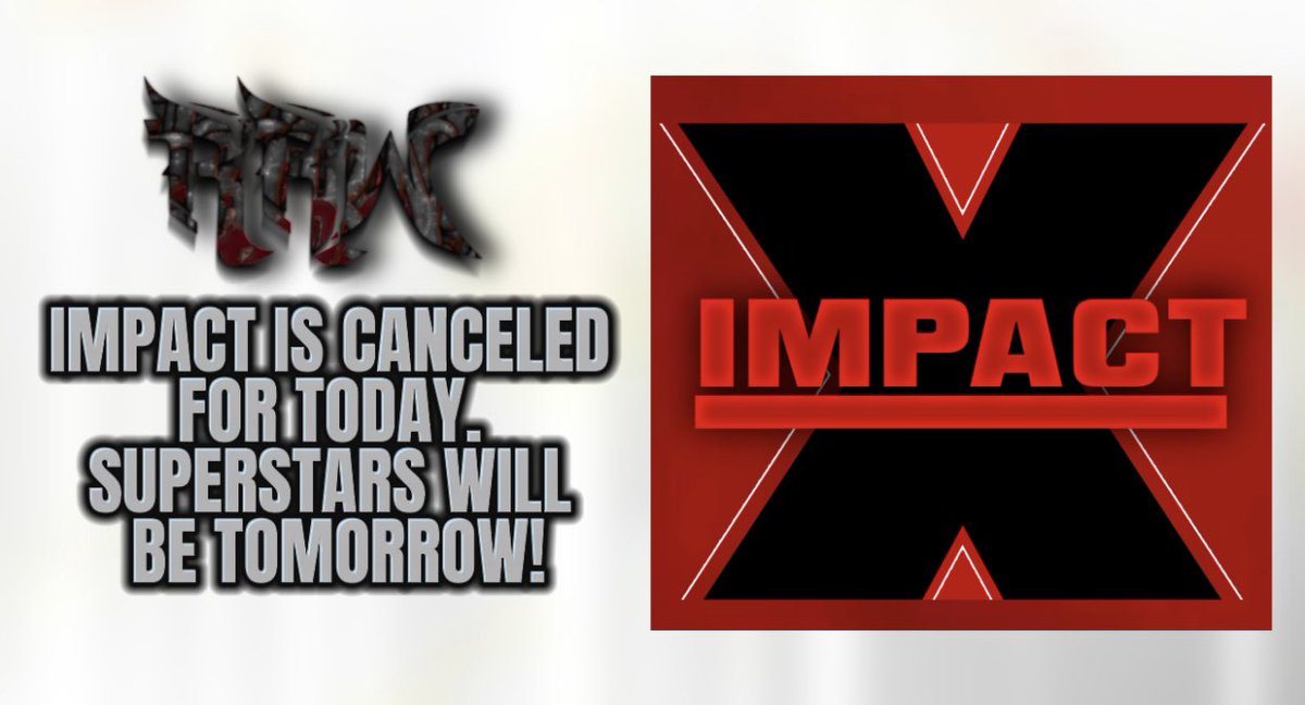 RRWPLUS's tweet photo. #RRWImpact is cancelled for today. 

See you all TOMORROW for The Superstars After Slammiversary! https://t.co/IUbQA7K3Ti