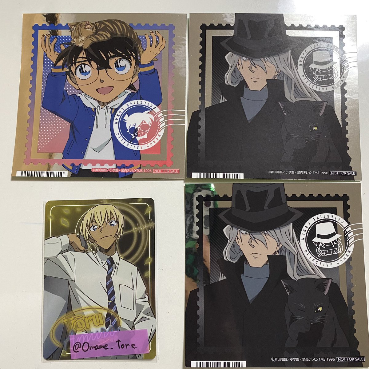 名探偵コナン　交換　切手風ステッカー

【譲】画像（江戸川コナン、ジン2枚）
【求】同異種安室、決まり次第異種服部平次、沖矢昴

検索からでもお気軽にお声がけください。
