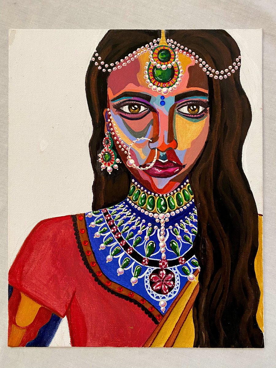 Oh to be jeweled up everyday. This one was so much fun to paint 🎨 

#southasianart #jewelryart #desiart #gouache #gouacheart