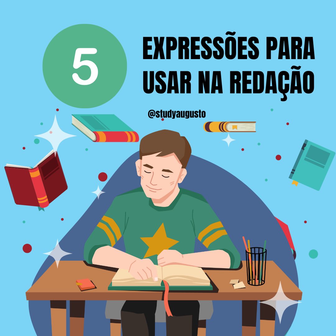 studyaugusto's tweet image. 5 EXPRESSÕES ÚTEIS PARA USAR NA SUA REDAÇÃO
