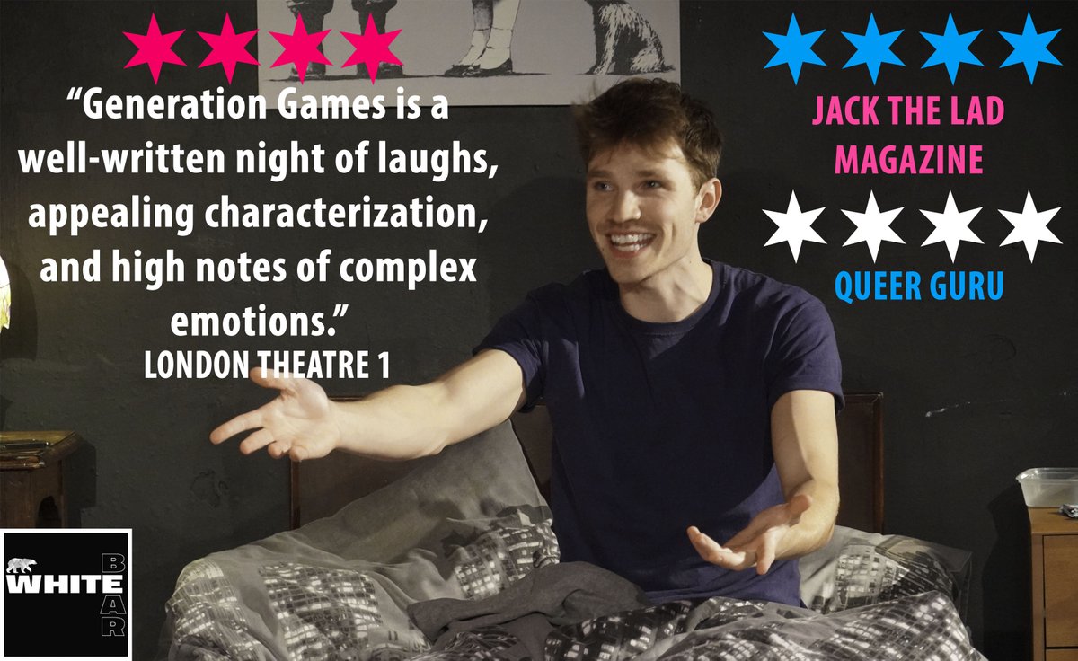 Join us again tonight at 7:30pm for more unmissable  fun and games in #GenerationGames <a href="/WhiteBearTheatr/">White Bear Theatre</a> by @McManingtonHall, and <a href="/CharlieRoss99/">Charlie Ross</a> who stars with <a href="/Joe_Ashman/">Joe Ashman</a>, <a href="/Simonstallard/">Stallards</a> and <a href="/LukeMcgibney/">Luke McGibney</a>. whitebeartheatre.co.uk/whatson/Genera… #plays #theatre #actorslife #westend #offwestend