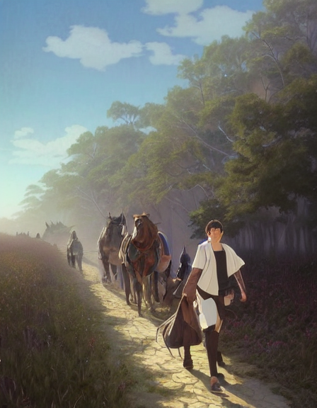 CormacFayle's tweet photo. The caravan is approaching and we're ready to join them. The Rhi, his warriors, and @fynlokaighin, the Rhi's son, ride at the head of the line. Their presence is imposing. #MeetingTheRhi #CaravanJourney https://t.co/5Npbaxw2pR