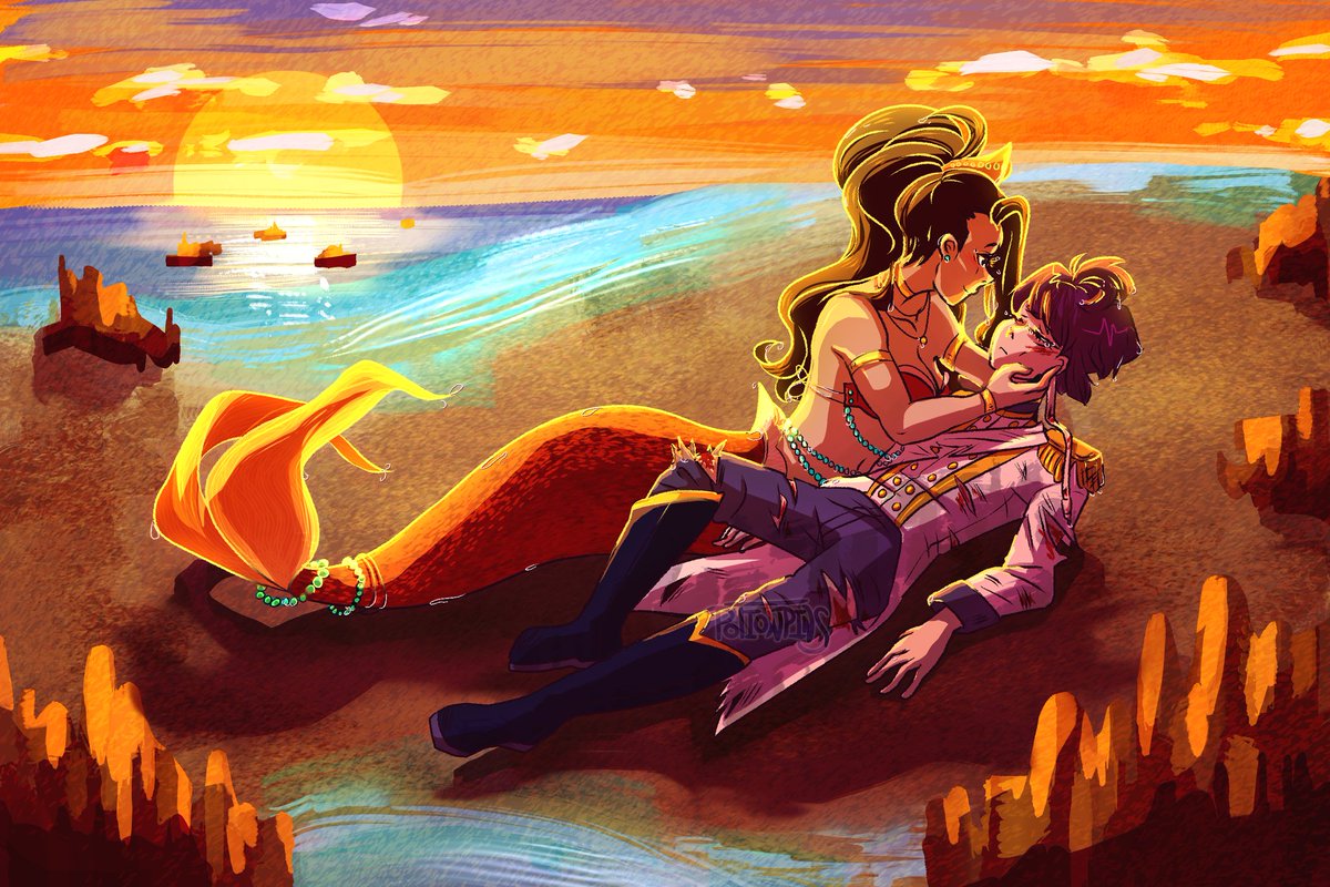 my little mermaid au...theyre so real ✨️ #momojirou #MHA