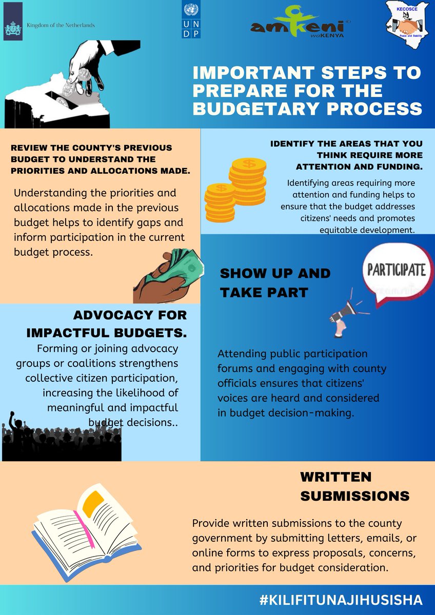 KECOSCE's tweet photo. 📢Make your voice heard 📢!Join the public participation process on APRIL 18TH in your ward and have your say.Prepare & participate in the annual budget process and influence the allocation of resources in your county📈 #BudgetParticipation #KilifiTunajihusisha #CountyDevelopment https://t.co/JrANH8iVpG