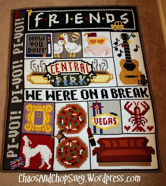 knithacker's tweet photo. Crochet a Friends-Inspired Graphgan ... 'We Were On A Break!' 👉 https://t.co/0sg3j0kAoN #crochet #graphgan #Friends #handmade #diy https://t.co/B6pcSSlRlW