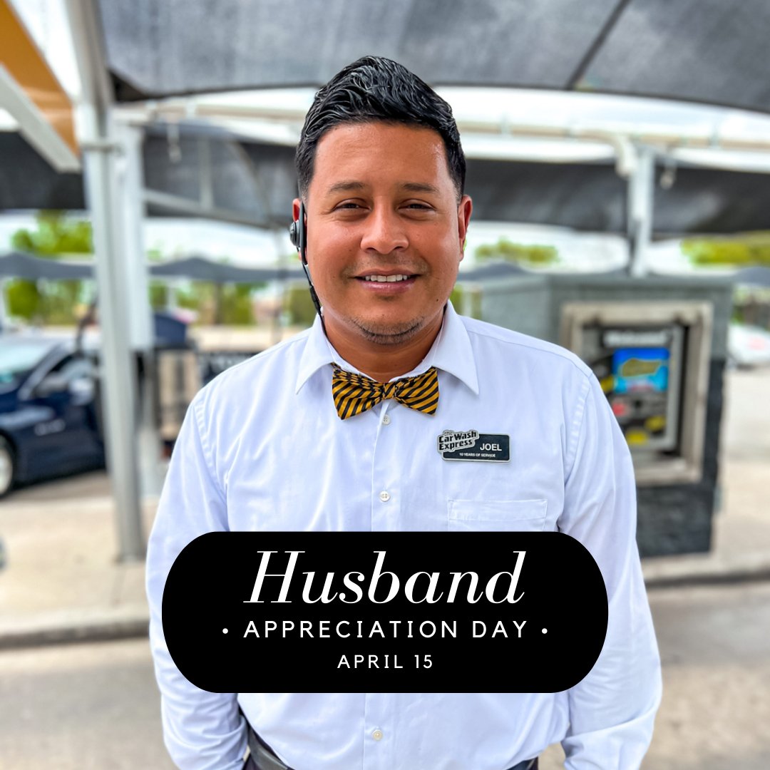 thecarwashexp's tweet photo. Today is Husband Appreciation Day! Show your hubby some love by gifting him a clean car. Buy him a car wash from The Car Wash Express.  https://t.co/tMMTiO8tVu 

#husbandday #husband #appreciation #carwash #expresswash #cleancar #sanantonio #thecarwashexpress https://t.co/onVnKaiebF