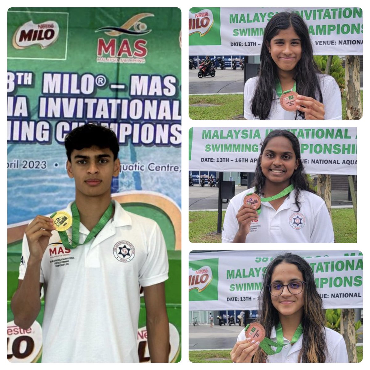swimmingfedera1's tweet photo. Congratulations Team India Day 3 at Malaysia Invitational Age Group Championship 2023

1 GOLD 🥇and 3 BRONZE 🥉🥉🥉 
VEDAANT MADHAVAN 
100 Mtr Free🥇
SANJANA P.V 
200 Mtr Fly 🥉
SANJANA PRABHUGAONKAR
200 Mtr Back🥉
SHAKTHI BALAKRISHNAN 
200 Mtr Fly 🥉
@Media_SAI https://t.co/l1tQPG6PdJ
