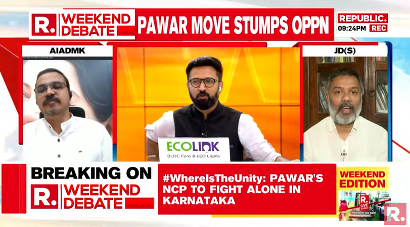 republic's tweet photo. #WhereIsUnity | In NDA, the mandate is clear. There is a national agenda towards development. There is a regional agenda taking consideration of regional parties and welfare: Kovai Sathyan, Spokesperson, AIADMK
Tune in- https://t.co/vPqHWg112d https://t.co/UyGGIkwSEX
