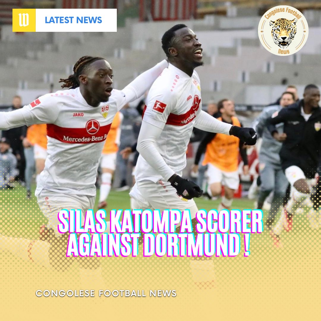 CongoleseFNews's tweet photo. Silas Katompa et Stuttgart (D1 🇩🇪) ont fait match nul (3-3) face à Dortmund en championnat.
L’ailier congolais a été auteur du but de l’égalisation à la 97e minute.
#Silas #Katompa #Stuttgart
#VFBBVB #SilasKatompa https://t.co/0tA82JoTWx