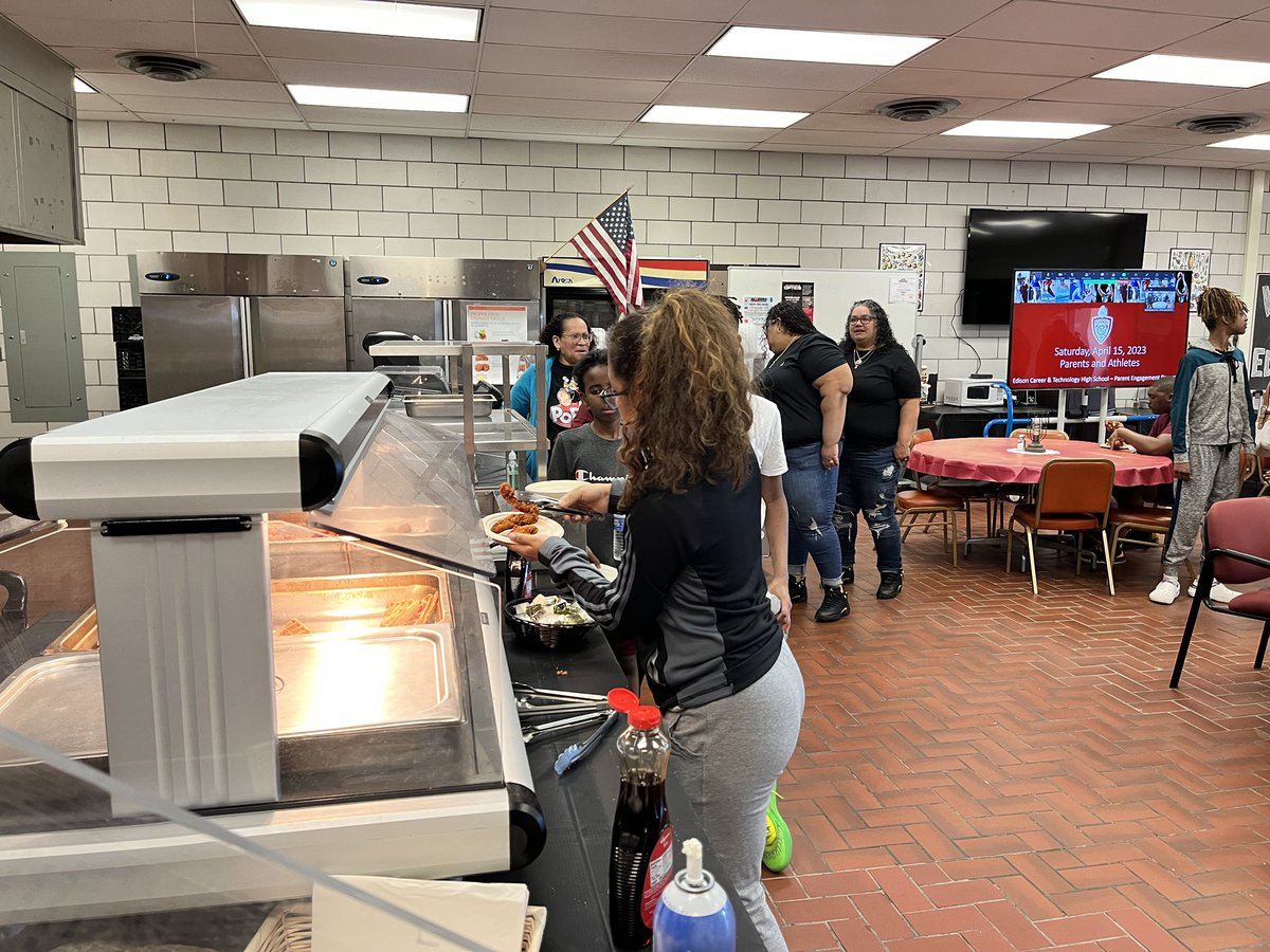 Great turnout for our Spring Season Parent &amp; Athlete Chicken &amp; Waffle info session. Parents get a chance to hear from our <a href="/EDTechAthletics/">Edison Tech Athletics RCSD</a> Coaches to discuss academics, expectations, and NCAA Clearinghouse items. <a href="/RCSDNYS/">Rochester City School District</a> <a href="/drpeluso/">Dr. Carmine Peluso</a> @DeputyDStrick <a href="/LaChicaLopez/">Marisol Ramos-Lopez</a> <a href="/johnson_camaron/">Camaron Johnson</a>