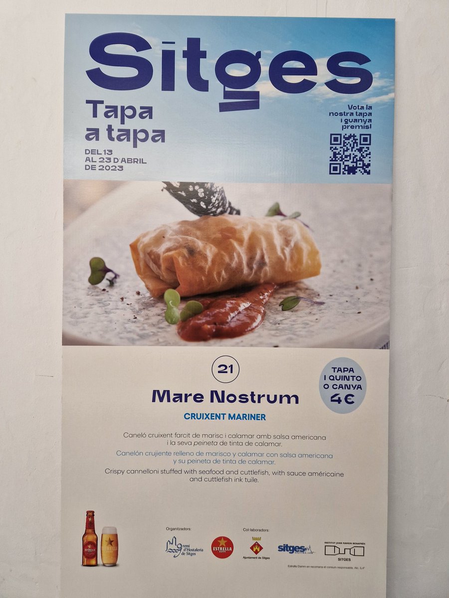 MN_rest's tweet image. Este año nos estrenamos en el Sitges Tapa a Tapa de primavera, del 13 al 23 de abril 2023.

Os presentamos el  Cruixent Mariner. Más información en nuestro blog:
restaurantmarenostrum.com/es/blog/canelo…
@GremiHostSitges
@EstrellaDammCat