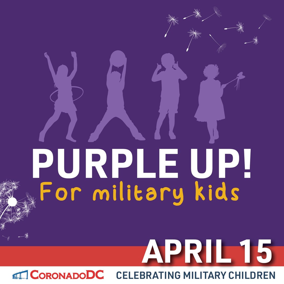 CDistribution's tweet photo. April 15 marks the perfect time to show support and appreciation for our nation's military children. CoronadoDC encourages students and their families to join the Purple Up movement by wearing purple. This simple gesture symbolizes the appreciation we have for all that these brav https://t.co/cHz5Rl31jm