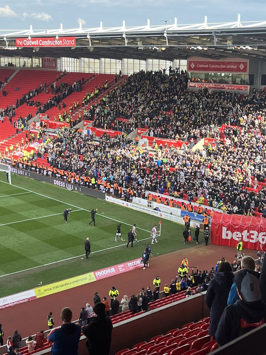 LewisCox_star's tweet photo. Corberan and the away end enjoying themselves. Been a long few months on the road. #wba https://t.co/u6UXVHTFYk
