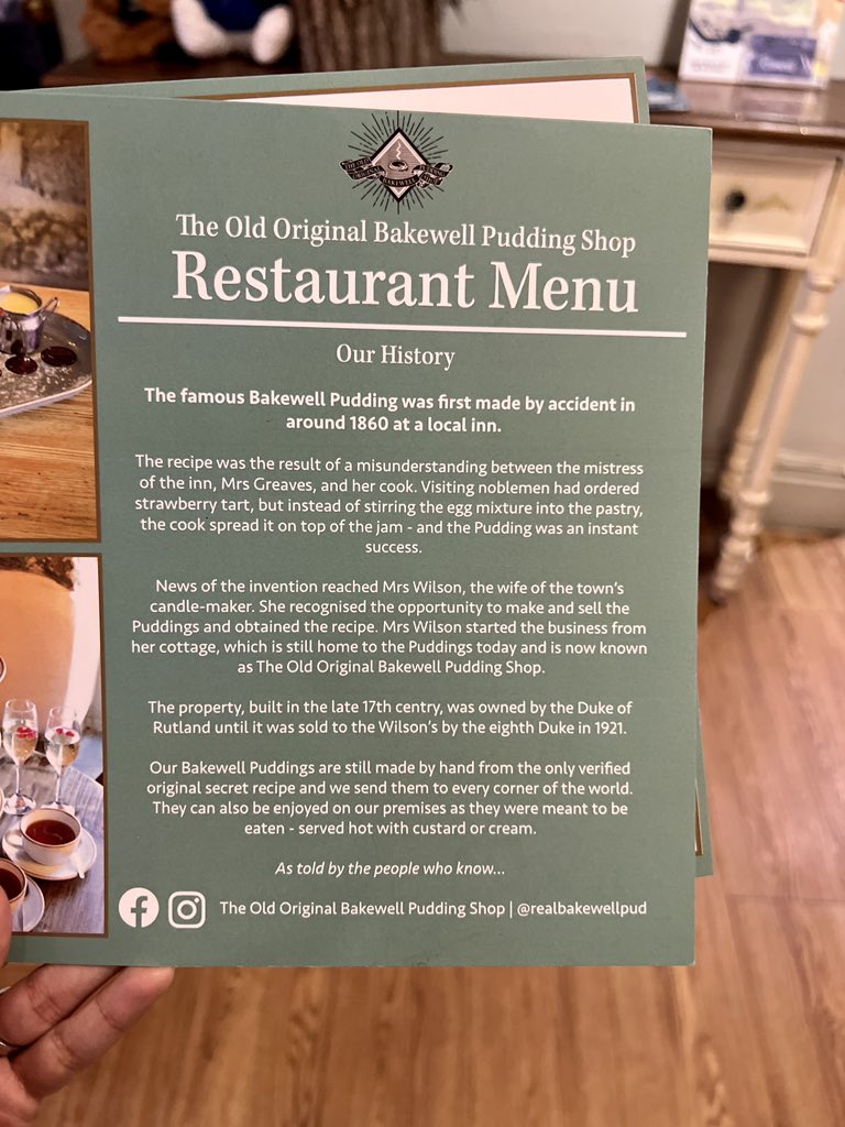 mfoodandtravel's tweet photo. Did you know Bakewell is home to Bakewell Pudding z Apparently the tart is a version of the pudding which was invented by mistake many years ago. The pudding is made with puff pastry and sieved jam. It’s delicious warm with custard. #bakewell #PeakDistrict #englishpudding https://t.co/hCdW5YSriU