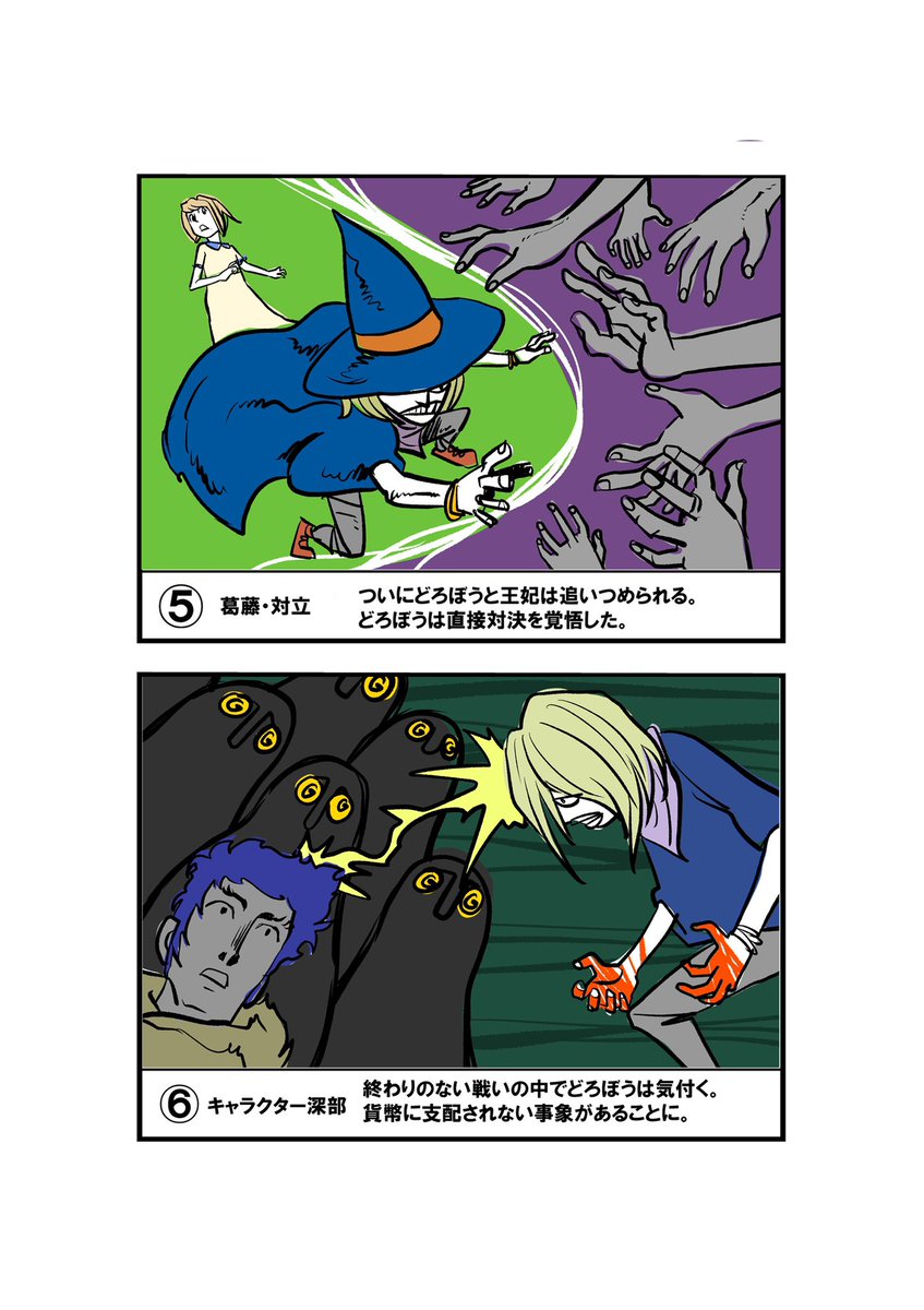 どろぼうレインボウ貨幣編（第二話）。概要版。64ページを想定。

#イラスト #どろぼうレインボウ #貨幣編 https://t.co/d2nKRxQnkM