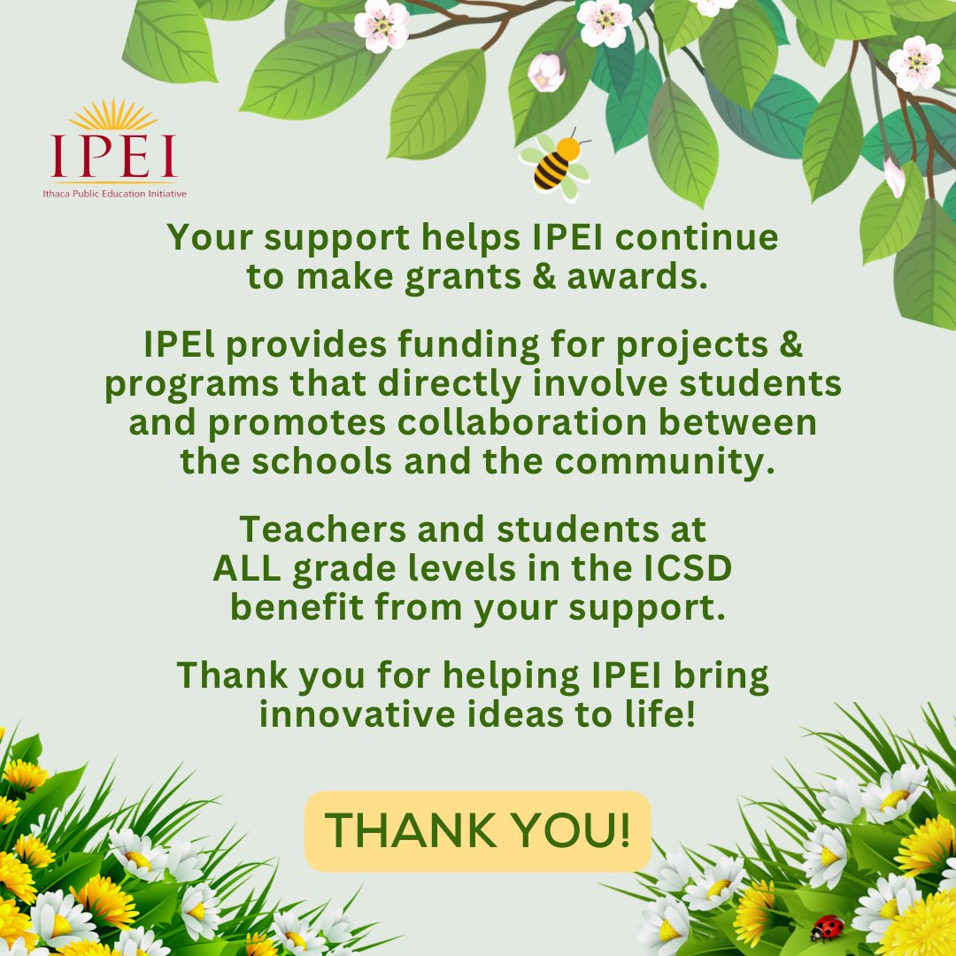 Who’s in? Scavengers, Spellers, Sponsors~choices this spring! Help IPEI continue to make grants/awards @ithacacityschools. Join or contribute to #ipeiscavengerhunt #ipeispellingbee 
🔗 ⬆️ All info in bio 🔗⬆️
#ithacapei #ithacaschools #educationgrants #ipeigrant #twithaca