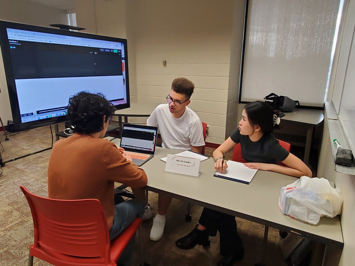 <a href="/SBJohnAdamsHigh/">John Adams HS</a>, so proud of both teams qualifying for round 2.  Continue to work hard, SquirrelCode and The Flying Eagles.  @IUSB Computer Science Department