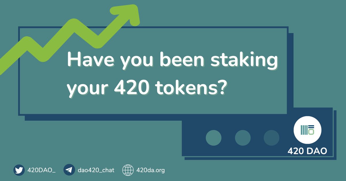 2 reasons why you should stake your 420 tokens: 🎖Staking rewards are paid only to the stakers 🎖Harmonic reward system is present to make sure ongoing stakers get additional rewards from the unstakers Stake your tokens 👉 app.420da.org #cryptocurrency #StakingRewards