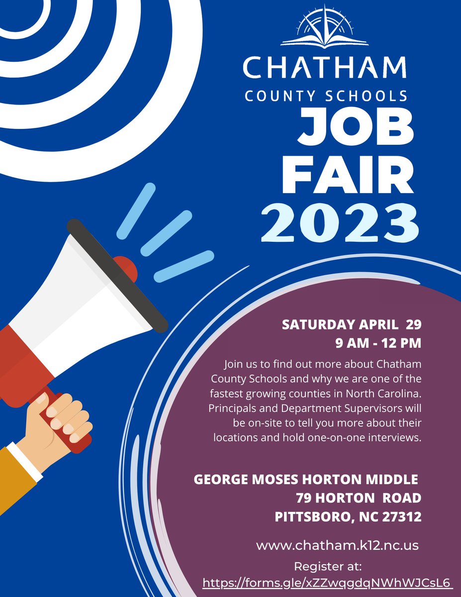 ChathamCoSch's tweet image. Register at: forms.gle/WNWKXUG5ga4L7G…  #OneChatham