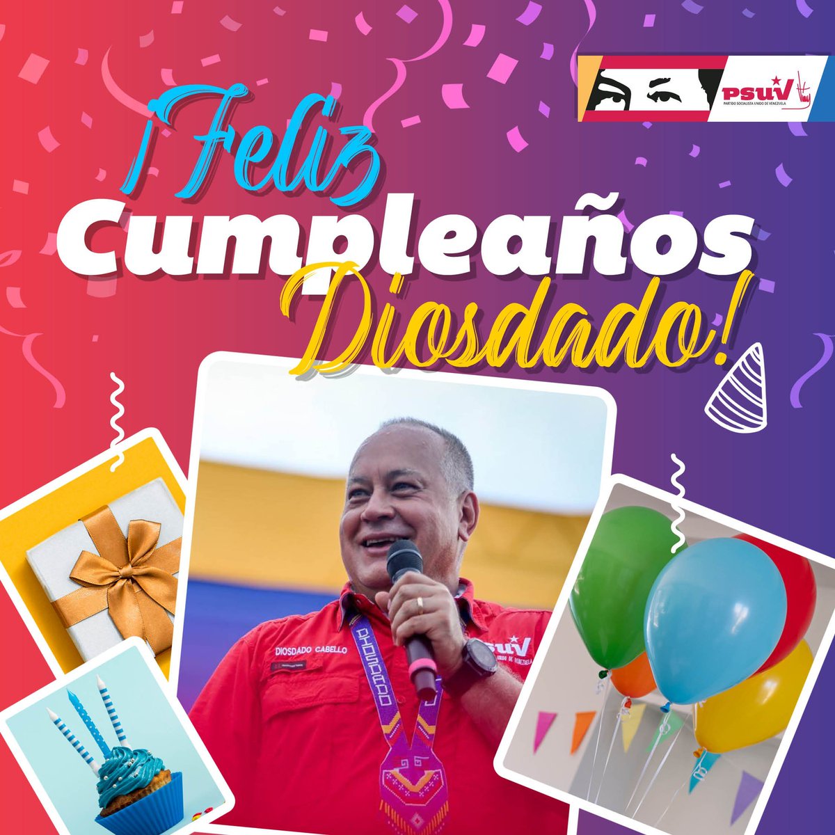 #15Abr| 🇻🇪 📢 Feliz Cumpleaños Diosdado, Dios lo bendiga 
#LogrosEnRevolución
¡Contra viento y marea!
@nicolasmaduro 
@_laavanzadora 
@mippcivzla 
@mppeducacion 
@freddybernalven 
@karemdebernal 
@berzabethg1 
<a href="/delcyrodriguezv/">Delcy Rodríguez</a> 
<a href="/dcabellor/">Diosdado Cabello R</a>