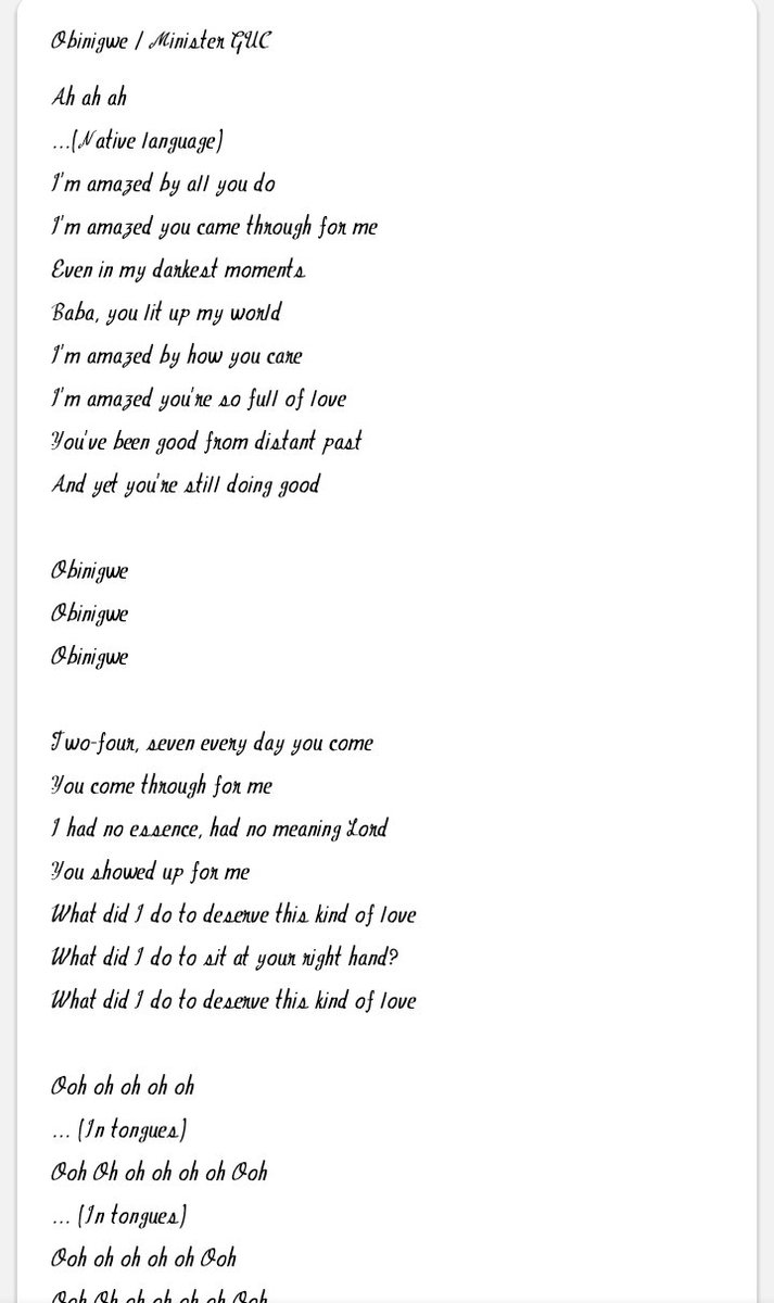 mapa50643's tweet photo. Minister @ministerguc's songs uplift my soul 🛐🙌...
Obinigwe still one of my favorite songs 🥺👌 https://t.co/ZcZk7CHfnC