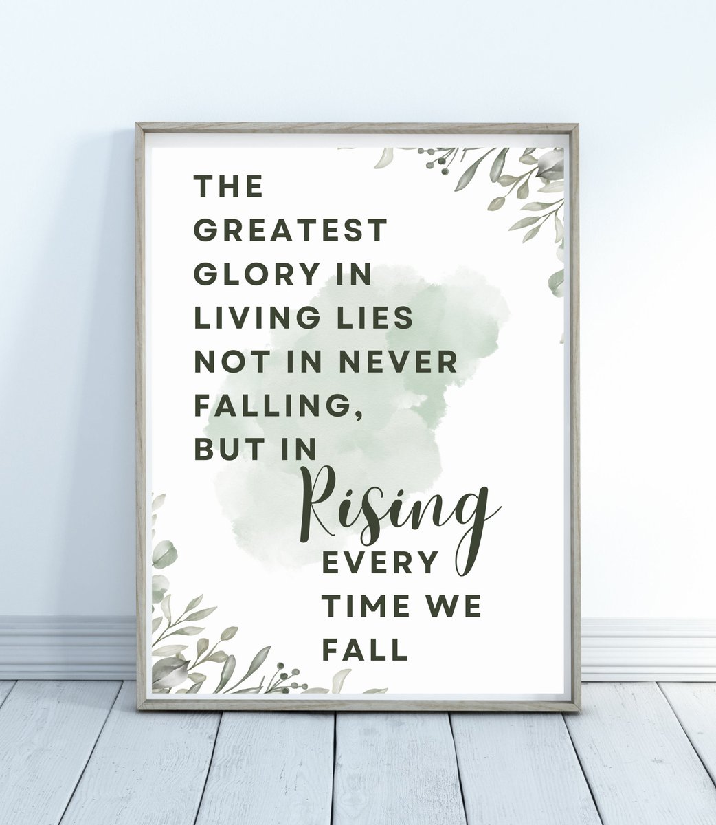 Excited to share the latest addition to my #etsy shop: Rising Every Time We Fall Motivational Poster etsy.me/41xBclZ #motivationalposter #inspirationalposter #bedroom #livingroom #office #digitalart #digitalposter #poster #risingabove