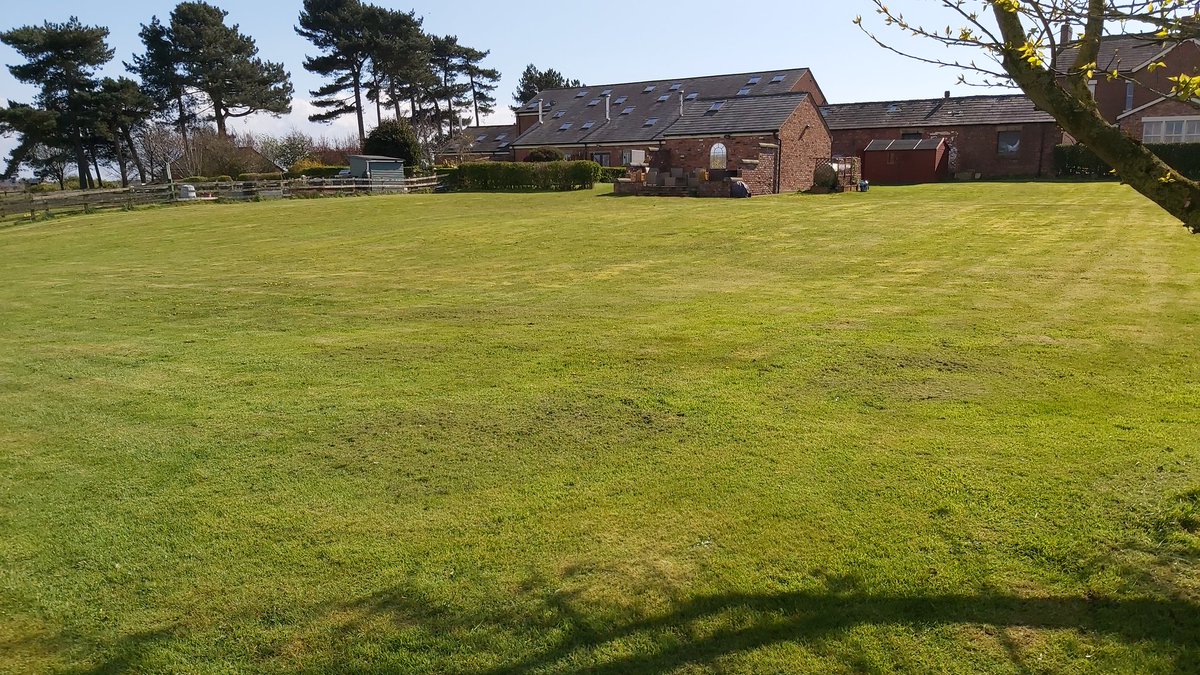 Hesty7's tweet photo. Bit of mowing & strimming with @JaneSinclair72. Lot of sitting with a brew. #costadel #weeton https://t.co/RBWIjXiMxx