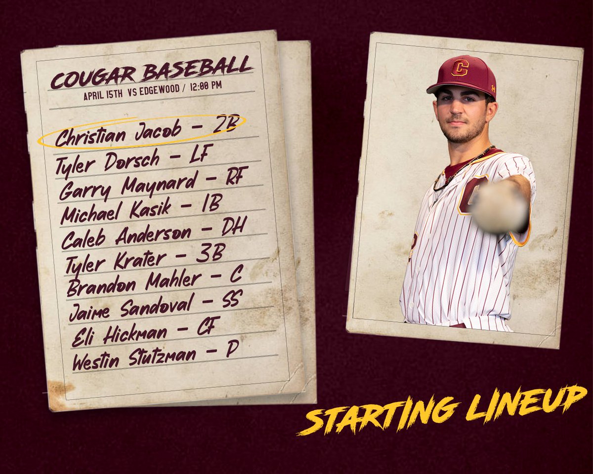 CUCbaseball's tweet photo. Beautiful day at The Thunderdome and we've got a full day of baseball

Here's our lineup for Game One ⬇

💻: https://t.co/z9QC2ALRLP https://t.co/Mx5bjZaDAw