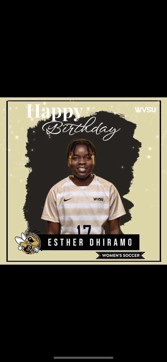 Birthday Announcement! Happy Birthday to Esther Dhiramo. We hope you have a wonderful day! #wvsusoccerbirthday