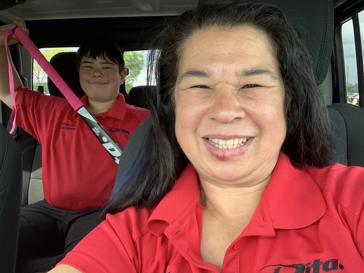 DitaUSA's tweet photo. Lighting delay at Shooting Star Jamboree…Dita is waiting it out in the car and regripping sticks! https://t.co/rjJjwt8nGx