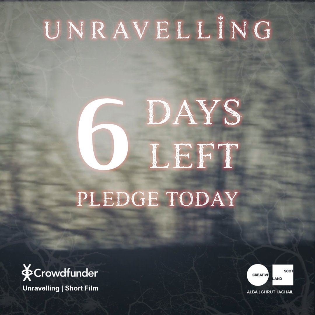 UnravellingFilm's tweet photo. 6 DAYS LEFT!! 🎥🎥👇👇🙌🙌

https://t.co/arpLMOQsMP 

#CreativeScotland #Crowdmatch #MS #UnravellingShortFilm #Horror #ShortFilm #SecretGardenPictures https://t.co/zwF8lauJ1c