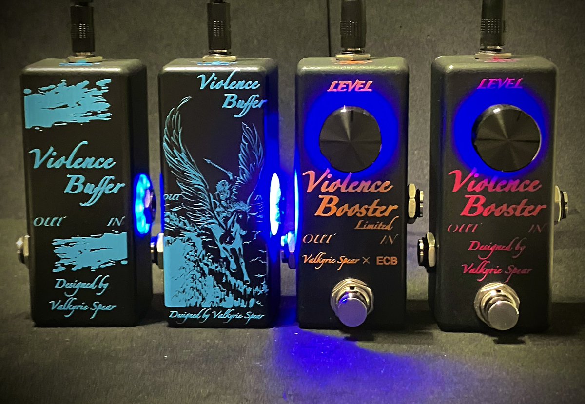 VALKYRIE_SPEAR's tweet image. [NAMM2023]🇯🇵Valkyrie Spear’s pedals.
Booth :  #5241
.
#nammshow #namm2023 #nammshow2023 
#valkyriespear #boostpedal #bufferpedal #violencebooster #violencebuffer #guitarist #guitarplayer #bassist #bassplayer #pedalboard #guitarlife #instaguitar #guitargear #effectspedals