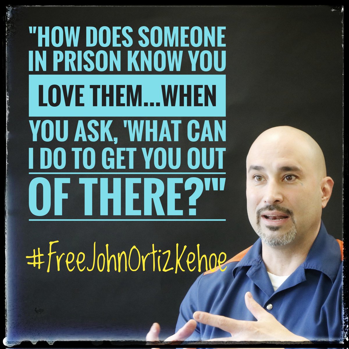JohnOrtizKehoe's tweet photo. "How does someone in #prison know you #love them...when you ask, 'What can I do to get you out of there?'"
#VoiceOfAPrisoner #LifeOfAPrisoner #fightwithme #wrongfullyconvicted #NewFairTrial4John #JohnOrtizKehoe #FreeJohnOrtizKehoe #FightDifferent #billbrownlied #BillBrownDidIt https://t.co/ZYyt9eseeh