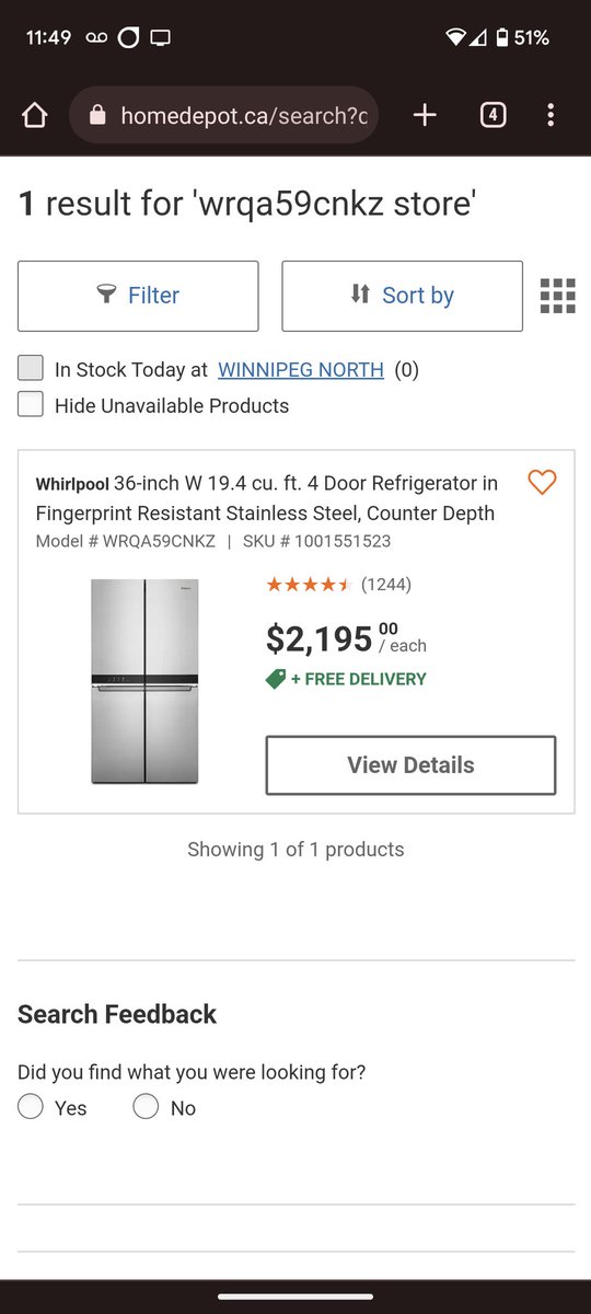 DThorst's tweet photo. @HomeDepotCanada I ordered a fridge online. The website says free delivery and haul away of the old fridge and my order was charged for both services. https://t.co/1Ac1DC0AOy