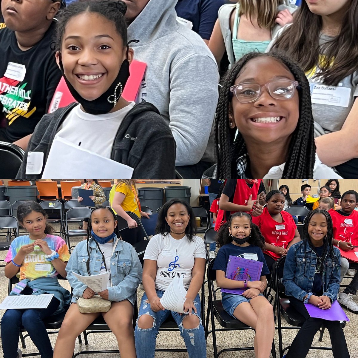 _MrsSumner's tweet image. Choir Cuties from @FlossmoorHills cheesin’ for the camera before their on stage rehearsal! #d161learns @FlossmoorHills