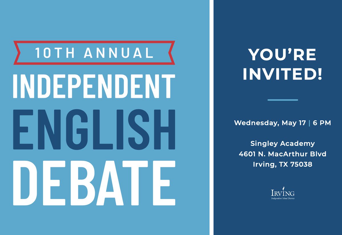 🗓️ Mark your calendar for this spectacular event <a href="/IrvingISD/">Irving ISD</a>, where our newcomer high school students will showcase their skills and insights! 

🗣️It’s a great opportunity to support our diverse community and celebrate the power of language.
