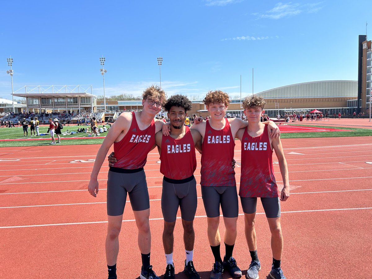 1st place! 4x100 School record!!  43.82!!