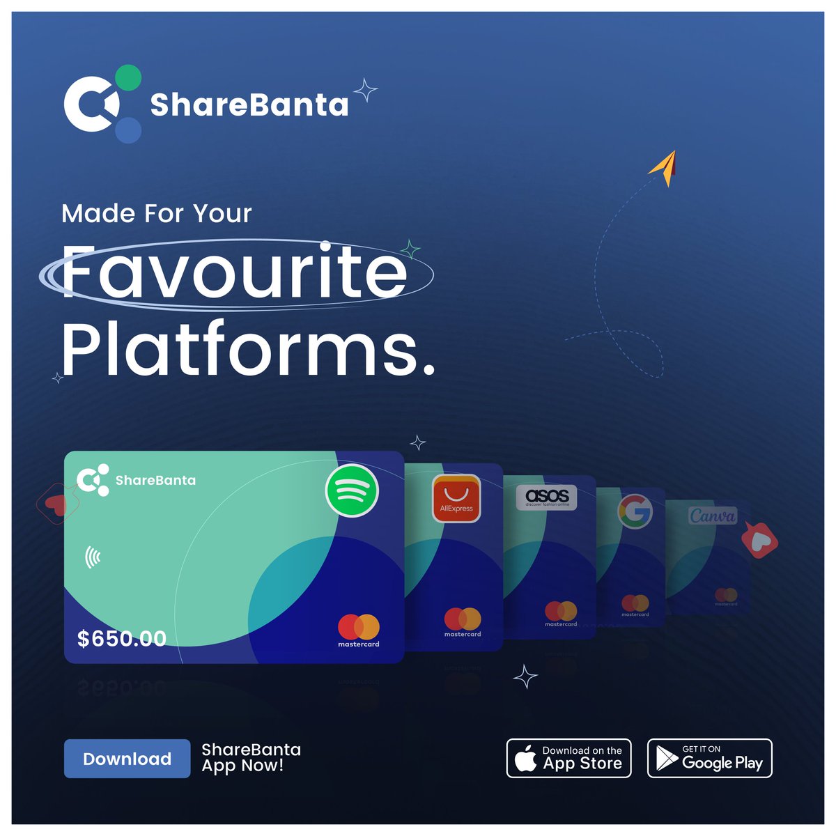 sharebanta's tweet photo. Tired of not having a means to pay online or managing multiple cards for different subscriptions and sites?
Get #TheEasyCard a virtual dollar card that works almost everywhere! ๐
Say hello to hassle-free payments with ShareBanta. #ShareBanta #VirtualCard #HassleFreePayments https://t.co/YbBdBDB6Ej