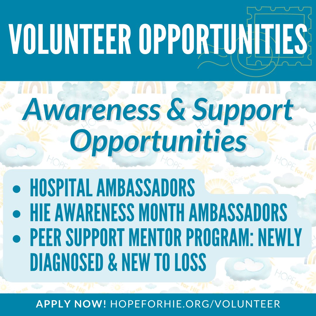 HopeforHIE's tweet photo. VOLUNTEER HUB SPOTLIGHT: AWARENESS & SUPPORT
Learn more at https://t.co/FJ3HneLQrU
#NationalVolunteerWeek #HIEawarenessmonth #NeoTwitter #NeuroTwitter #NICU #NICUsupport #PedsICU #PICUsupport #ConnectedbyHope https://t.co/ACgXxu8BGH