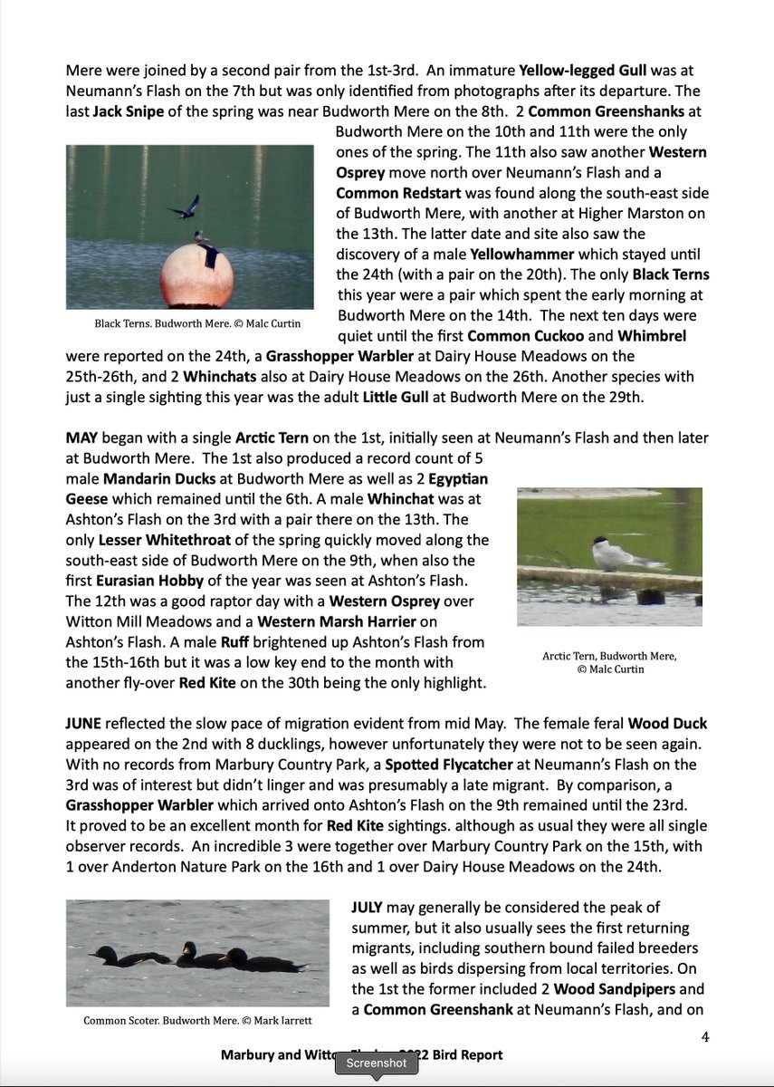 <a href="/marburypatch/">marburypatch</a> bird report for 2022 is now available, pdf only. Covers 145 species seen plus a few notable feral birds.  PM me if you'd like a copy and are not already on the circulation list. <a href="/CAWOSBirding/">Cheshire & Wirral Ornithological Society</a> <a href="/CHESHIREBIRDING/">C & W BIRD NEWS</a>