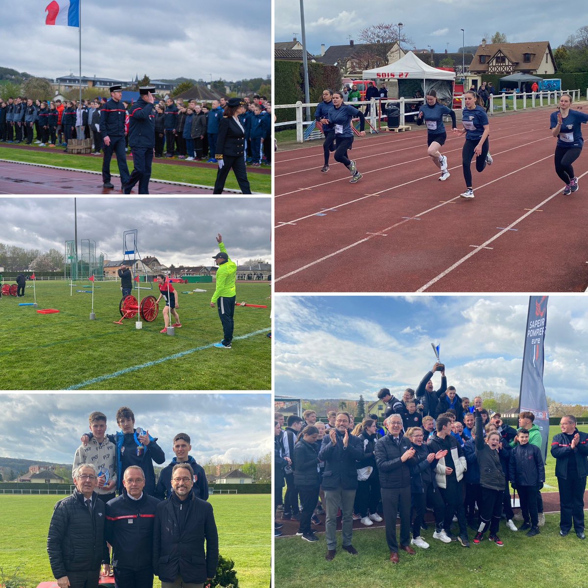 sdis27's tweet image. Aujourd’hui avait lieu le #challengeQualité à Gaillon. Le colonel HC Ducouret avec @LehongrePascal les représentants du @Prefet27 avec les autorités locales ont récompensé toute la journée les champions d’épreuves d’athlé &amp;amp; du #PSSP 
Bravo aux participants &amp;amp; aux organisateurs