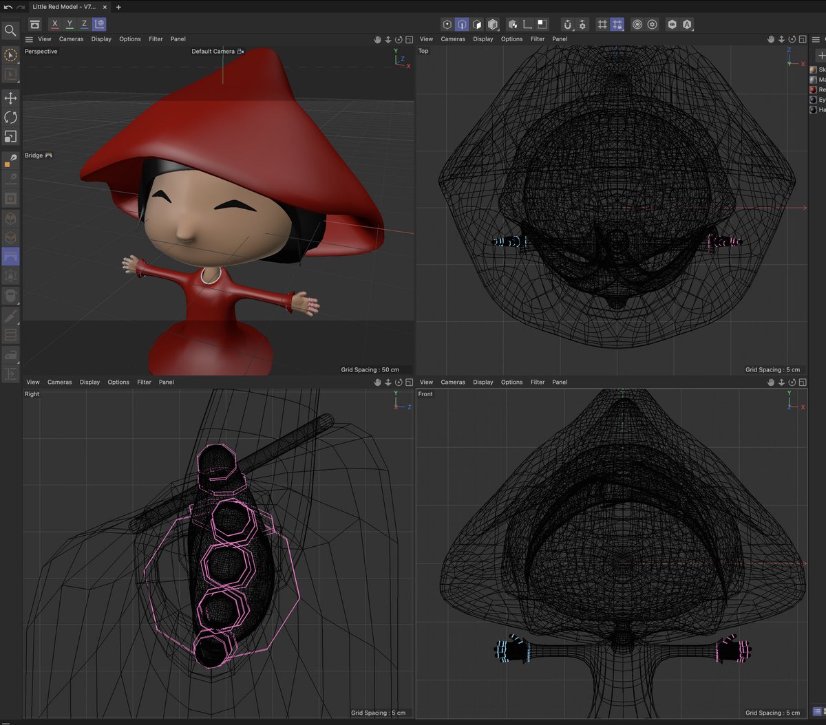 LittleRedDevLog's tweet photo. Working on the 3D version of our hero of Little Red Blasting Fruit lightgun game. https://t.co/1UtvbF2GRq