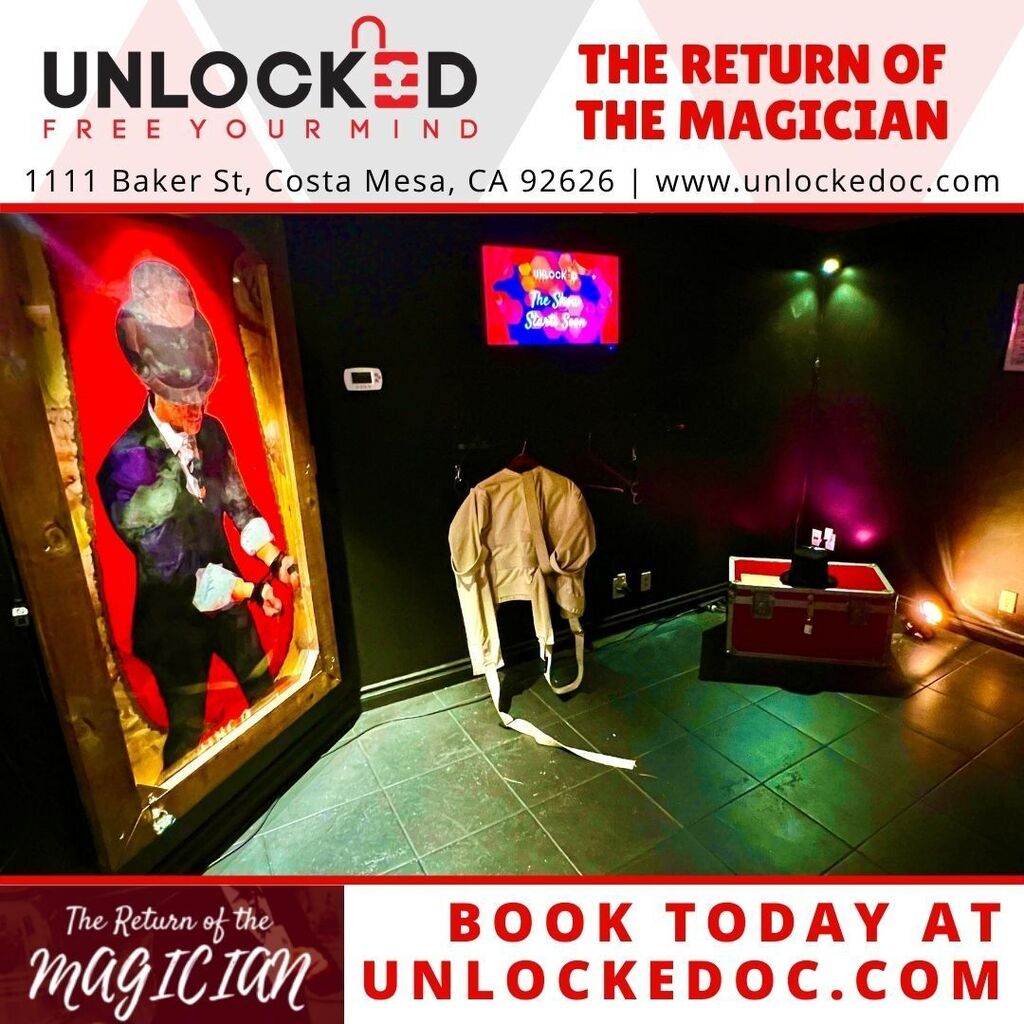 UnlockedOC's tweet photo. Are you a fan of MAGIC and ESCAPE ROOMS? 🎩🔒

Our “Return of the Magician” game was our very first game we ever made, and we took it with us to our Costa Mesa location! Book today for a magical experience filled with puzzles and fun, featuring REAL magician props. 🃏⭐🔮 We … https://t.co/RgmcXCJnxt