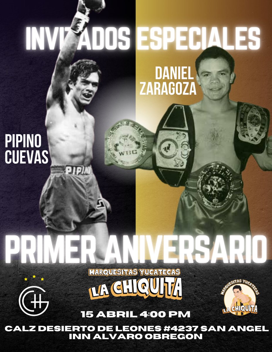 marquesitasCH's tweet photo. 🎊🎉🧇Hoy nos acompañaran las leyendas  #DanielZaragoza y #PipinoCuevas  para celebrar nuestro primer Aniversario de MArquesitas “La Chiquita” Suc : Desierto de Leones .
‼️Tendremos grandes sorpresas No falten ‼️ @ChiquitaGlz 
#marquesitas #marquesitaslachiquita https://t.co/weR282YCoL