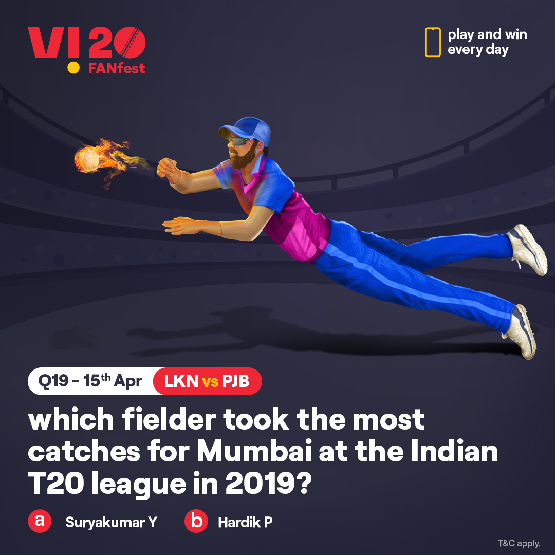 Here’s your chance to win the hottest prizes. Comment #Vi20FANFest with the right answer to all the questions today and stand a chance to win big – a📱every day. The one who gets the most questions right this season will get 2 tickets to the finale. #ContestAlert #Cricket
