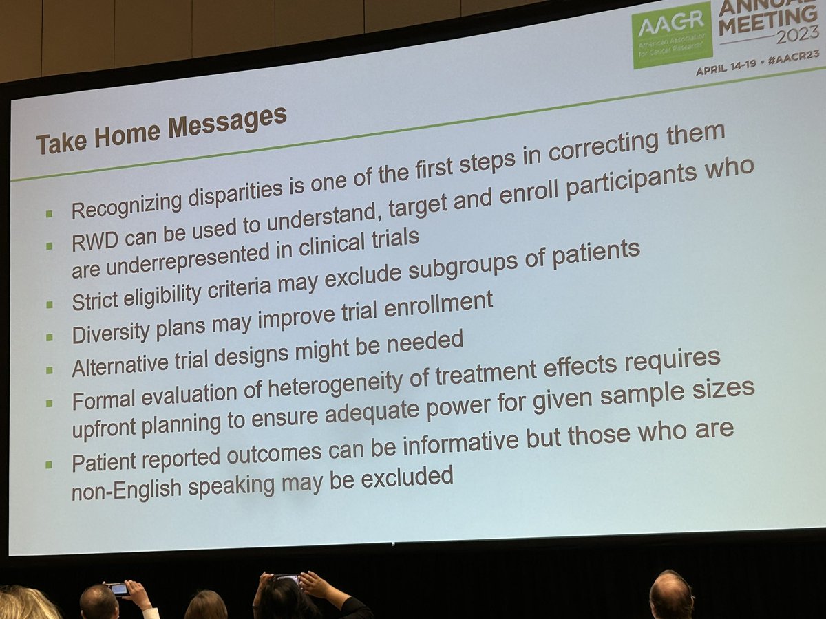 Katherine Panageas of <a href="/MSKCancerCenter/">Memorial Sloan Kettering Cancer Center</a> presents excellent overview of barriers to patient enrichment and diversity plans to improve enrollment in cancer clinical trials. #AACR23 #CancerResearchSavesLives