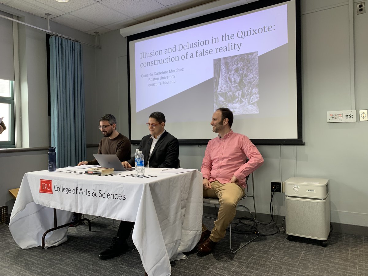 BURS_GradConf's tweet photo. Very proud of our own @BU_RomStudies students, @j_antonio5408, Gonzalo Carretero Martínez, and Isaque De Moura and their panel "Madness and Perversion | Imaginary, Symbolic, and Institutional"! https://t.co/VA2WkFBCdQ